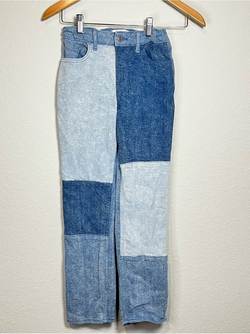 abercrombie kids Patchwork High-Rise Straight Jeans